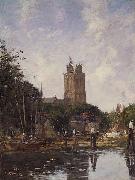 Eugene Boudin Dordrecht the Grote Kerk from the Canal Sweden oil painting artist
